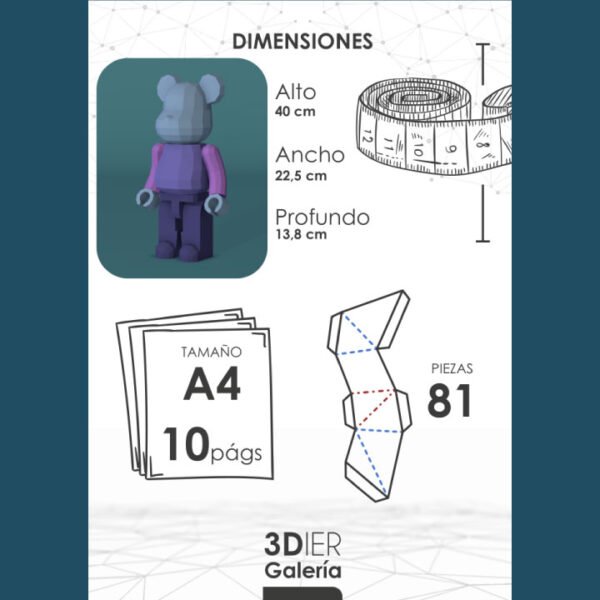 bear toy papercraft manualidad en papel