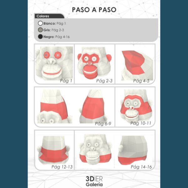 gorila mascara papercraft manualidad en papel