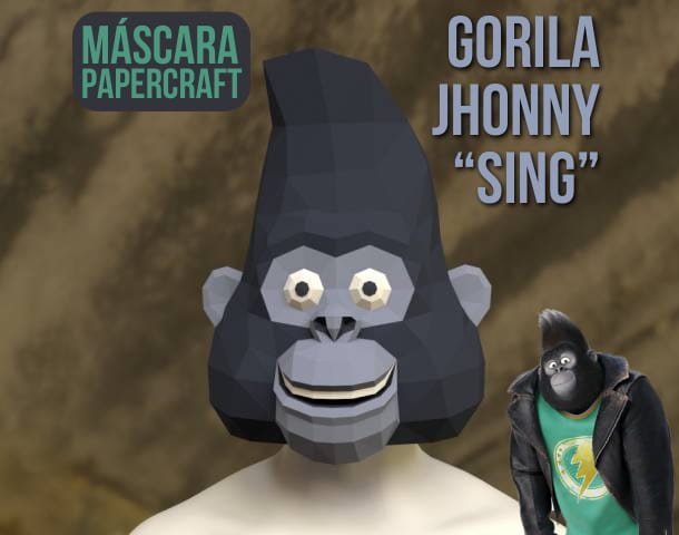 gorila johnny sing papercraft manualidad en papel