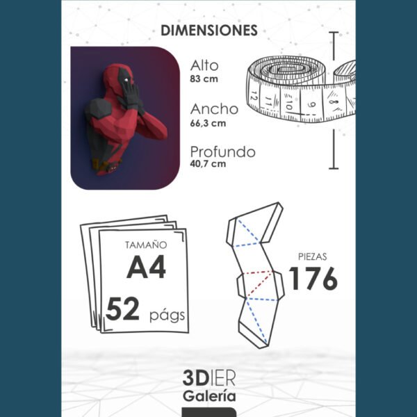 Deadpool Papercraft - Plantillas PDF, SVG y DXF