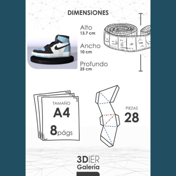 Tenis Nike AirJordan Papercraft - Plantillas PDF