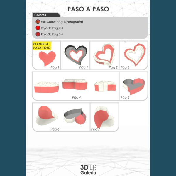 Caja Corazón San Valetín Papercraft - Plantillas PDF