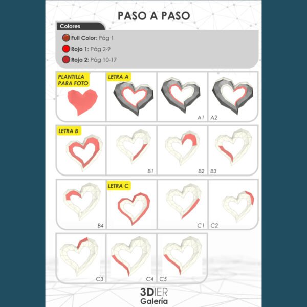 Caja Corazón San Valetín Papercraft - Plantillas PDF