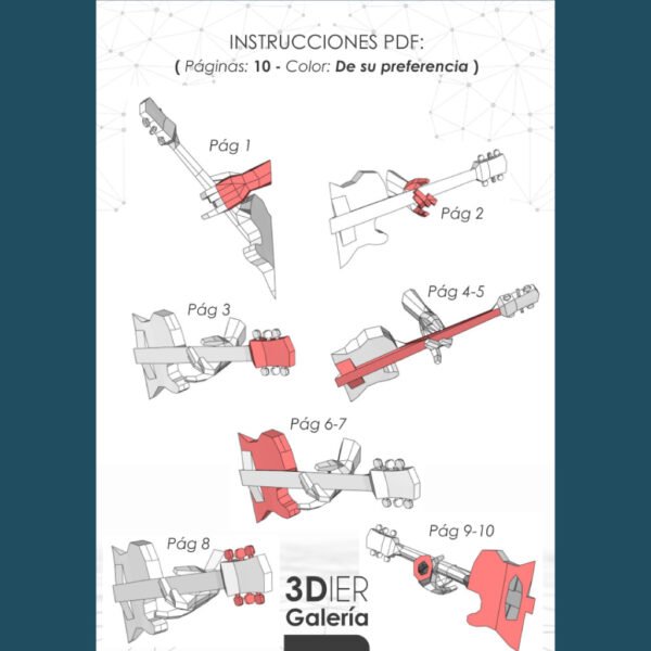 Guitarra Papercraft - Plantillas PDF