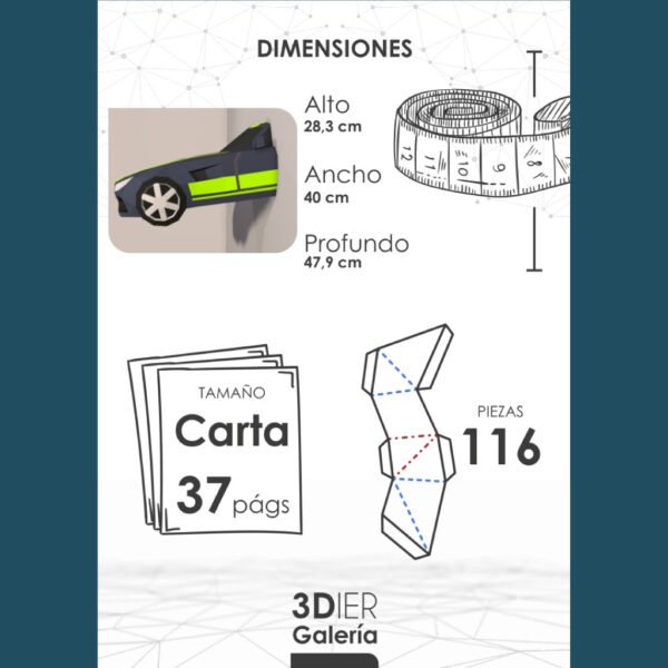Mercedes Benz AMG GTR Papercraft - Plantillas PDF