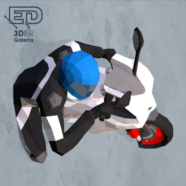 Motociclista Moto GP Papercraft Ducati Panigale 899 - Plantillas PDF