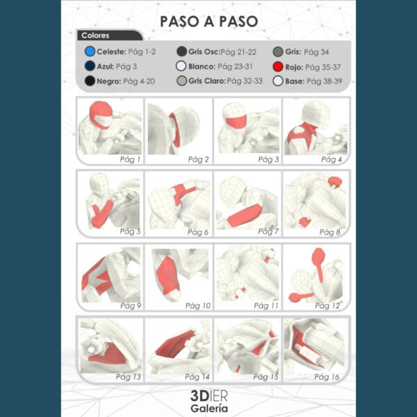 Motociclista Moto GP Papercraft Ducati Panigale 899 - Plantillas PDF