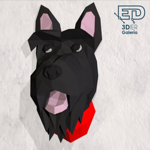 Perro Scottish Terrier Papercraft - Plantillas PDF