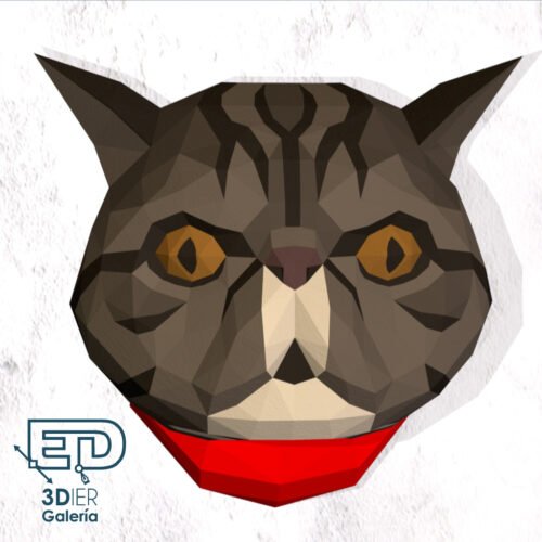 Gato exótico Papercraft - Plantillas PDF