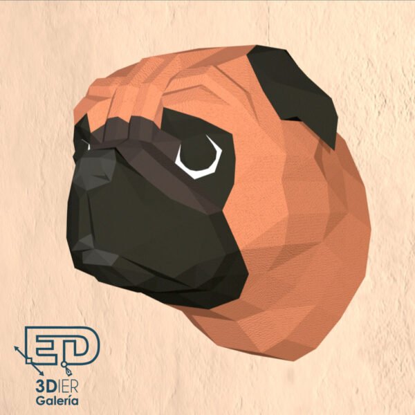 Perro Pug Papercraft - Plantillas PDF