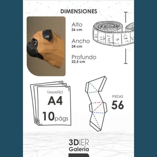 Perro Pug Papercraft - Plantillas PDF