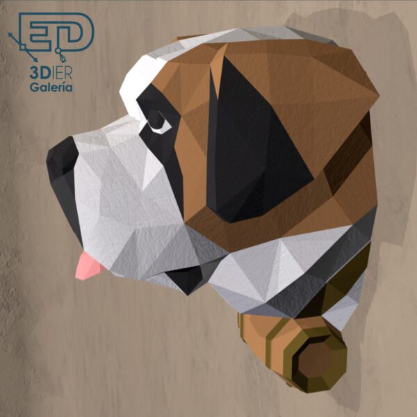 Perro San Bernardo Papercraft - Plantillas PDF