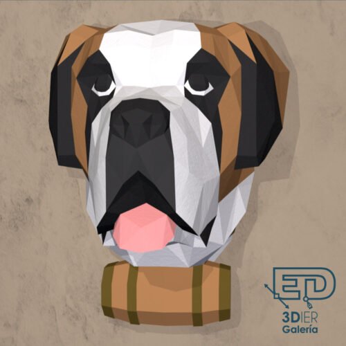 Perro San Bernardo Papercraft - Plantillas PDF
