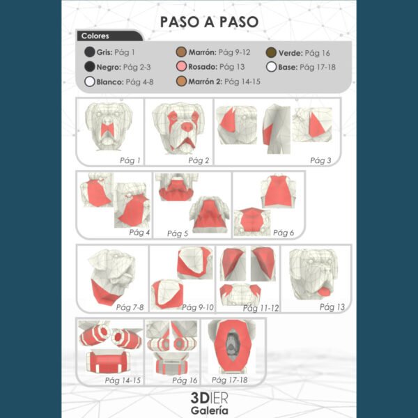 Perro San Bernardo Papercraft - Plantillas PDF