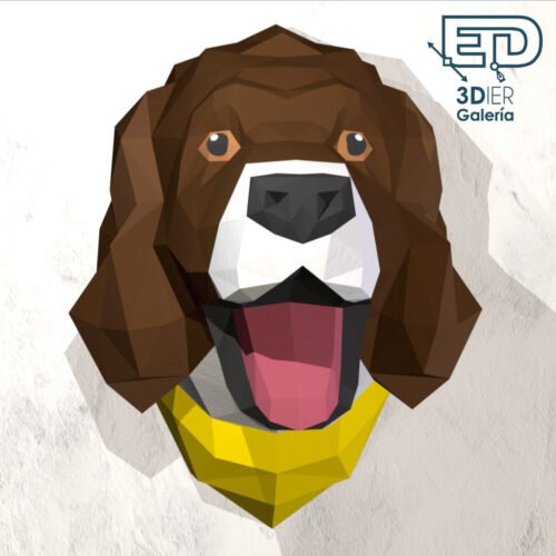 Perro Springer Spaniel Papercraft - Plantillas PDF