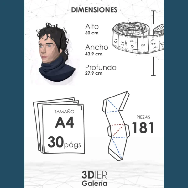 Gustavo Cerati Papercraft - Plantillas PDF