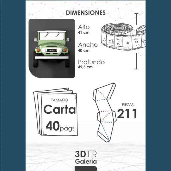 Toyota-Land-Cruiser-FJ40-papercraft-7 Toyota Land Cruiser FJ40 Papercraft - Plantillas PDF