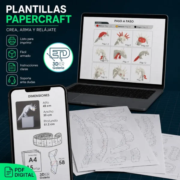 Ajolote Papercraft - Plantillas PDF