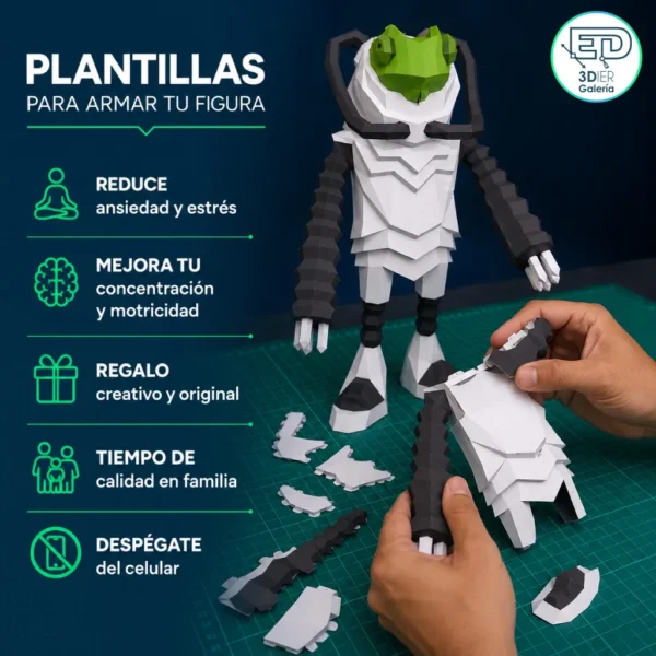 Camaleón Astronauta Papercraft - Plantillas PDF