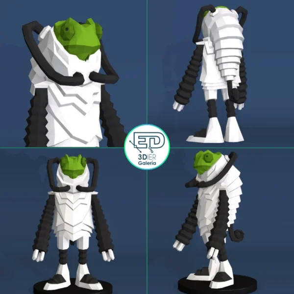 Camaleón Astronauta Papercraft - Plantillas PDF