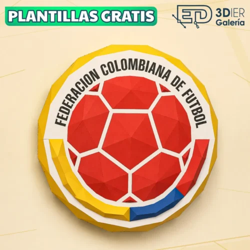 escudo-seleccion-colombia-papercraft-2 Escudo Selección Colombia Papercraft - Plantillas PDF
