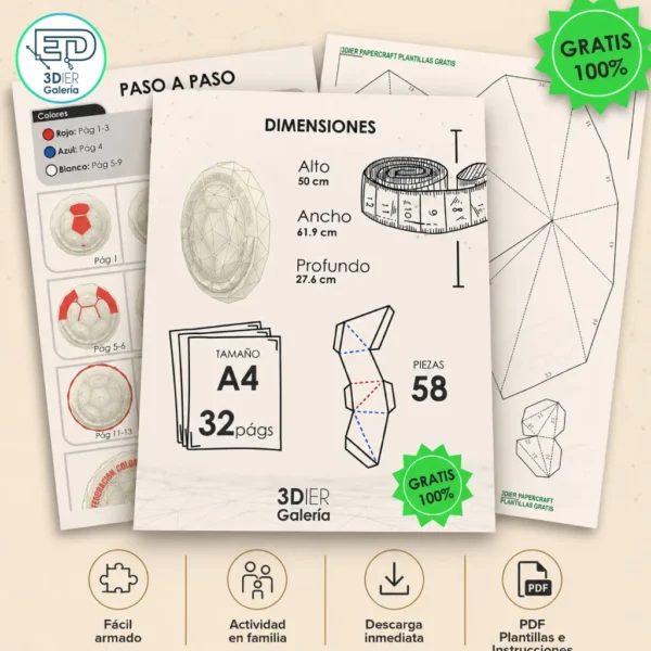 Escudo Selección Colombia Papercraft - Plantillas PDF