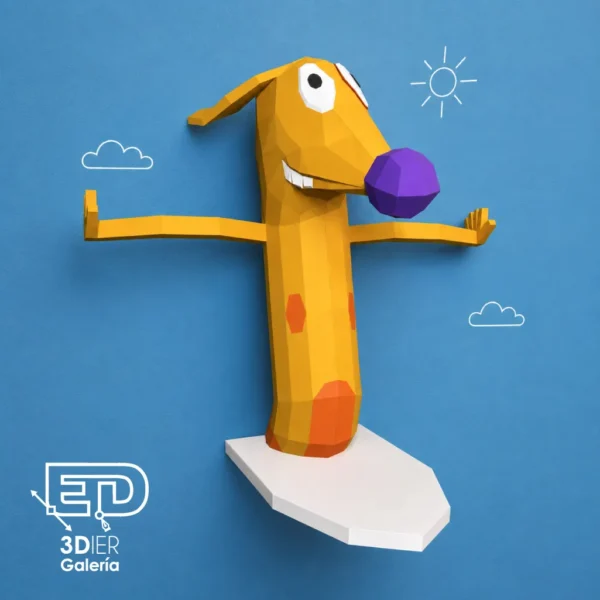 Perro Surf Papercraft - Plantillas PDF (Catdog)