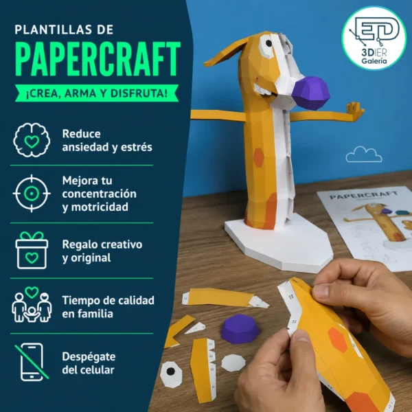 Perro Surf Papercraft - Plantillas PDF (Catdog)