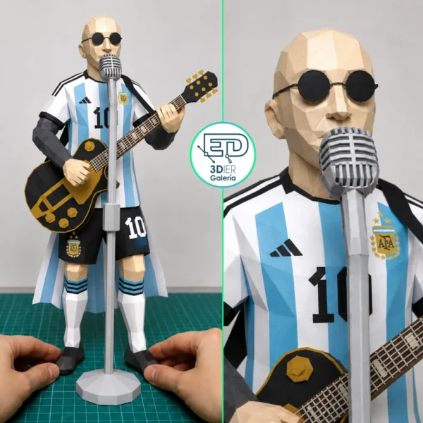Messi Rockero- Indio Solari Rockero Papercraft - Plantillas PDF