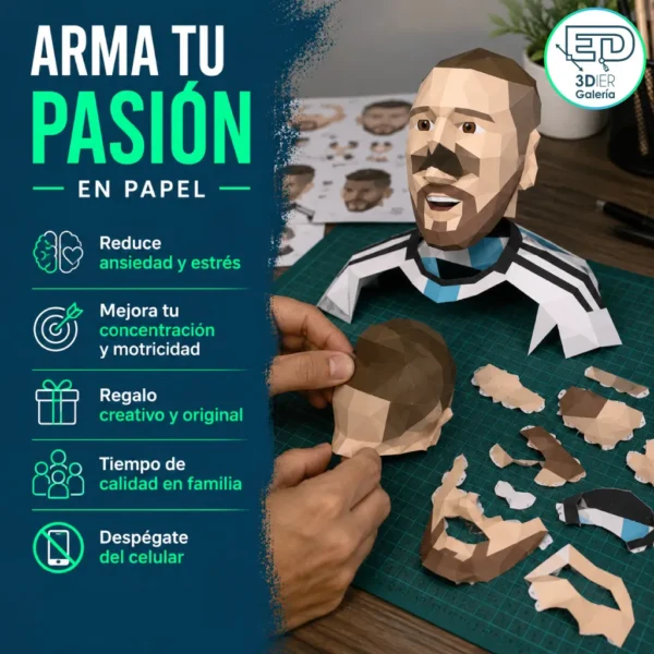 Messi Rockero- Indio Solari Rockero Papercraft - Plantillas PDF