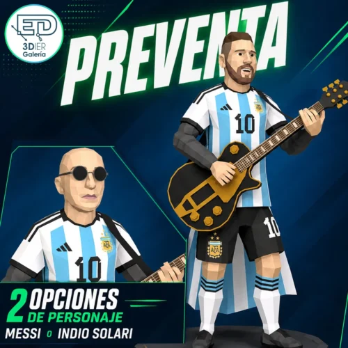 Messi Rock y Indio Solari portada Messi Rockero- Indio Solari Rockero Papercraft - Plantillas PDF