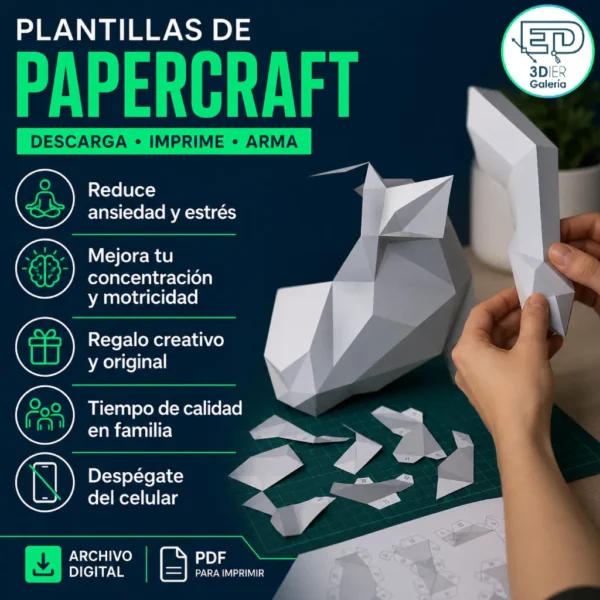 Carnero Trofeo Papercraft - Plantillas PDF