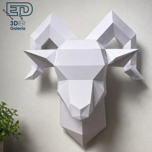 Carnero Trofeo Papercraft - Plantillas PDF